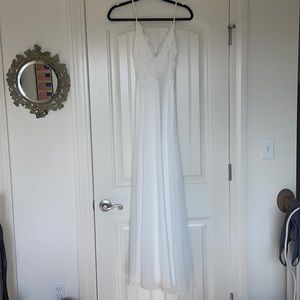 Lulus white maxi dress with lace top